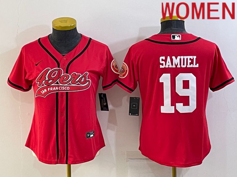 Women San Francisco 49ers #19 Samuel Red 2022 Nike Co branded NFL Jersey->women nfl jersey->Women Jersey